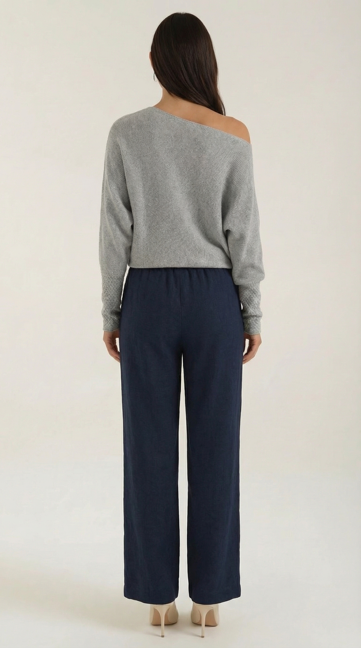 Remedios | Jersey de Punto Off-Shoulder Holgado Manga Larga