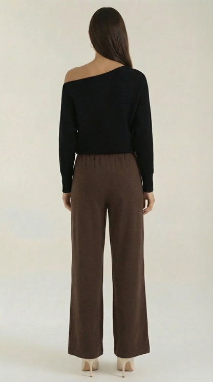 Remedios | Jersey de Punto Off-Shoulder Holgado Manga Larga