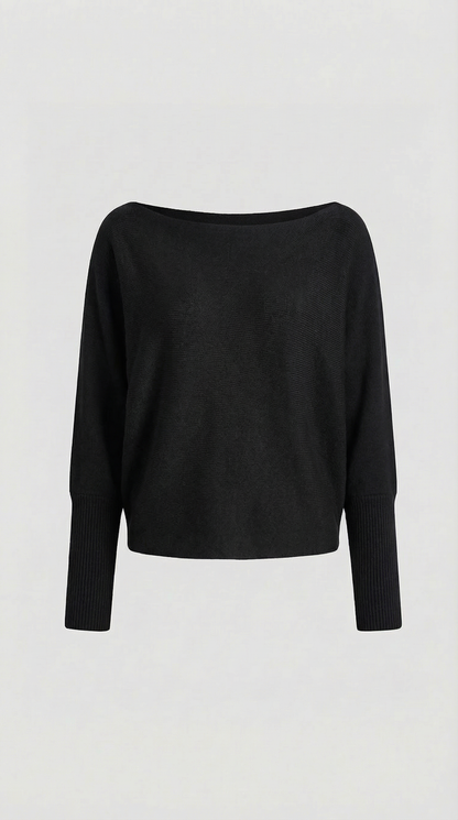 Remedios | Jersey de Punto Off-Shoulder Holgado Manga Larga