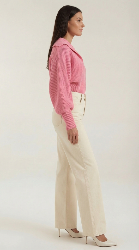 Josefina | Jersey de Punto Grueso Oversize Escote V Hombros Caídos