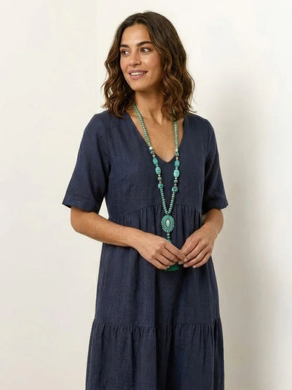 Esperanza | Vestido Largo Fiesta Escote V Volantes