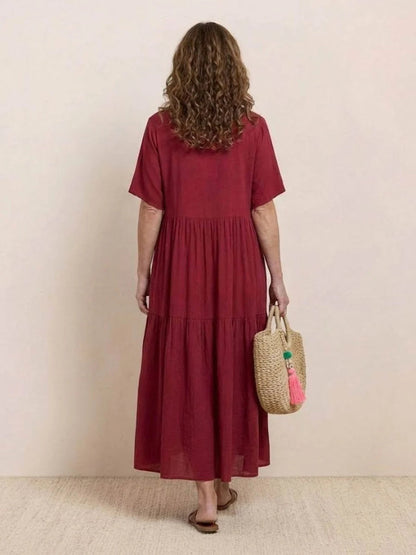 Esperanza | Vestido Largo Fiesta Escote V Volantes