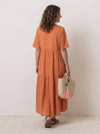 Esperanza | Vestido Largo Fiesta Escote V Volantes