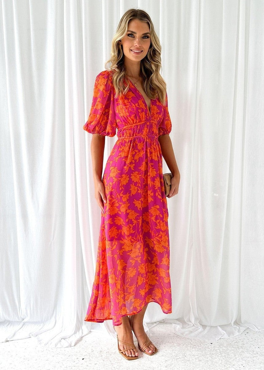 Marisol | Vestido Largo de Invitada de Boda con Estampado Floral