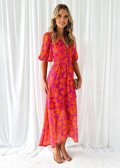 Marisol | Vestido Largo de Invitada de Boda con Estampado Floral